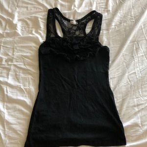 Black tank with ruffles